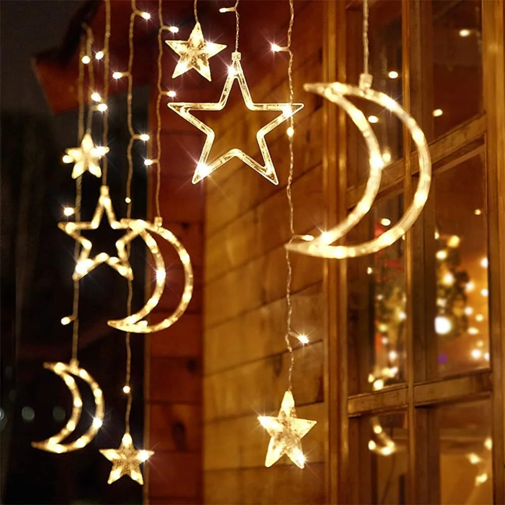 guirlande lumineuse rideau 138 led décorative pour Noël et fêtes - vue 4 sur 7