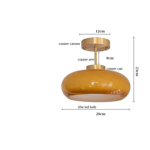 plafonnier moderne nordique en verre led iwhd - vue 13 sur 20