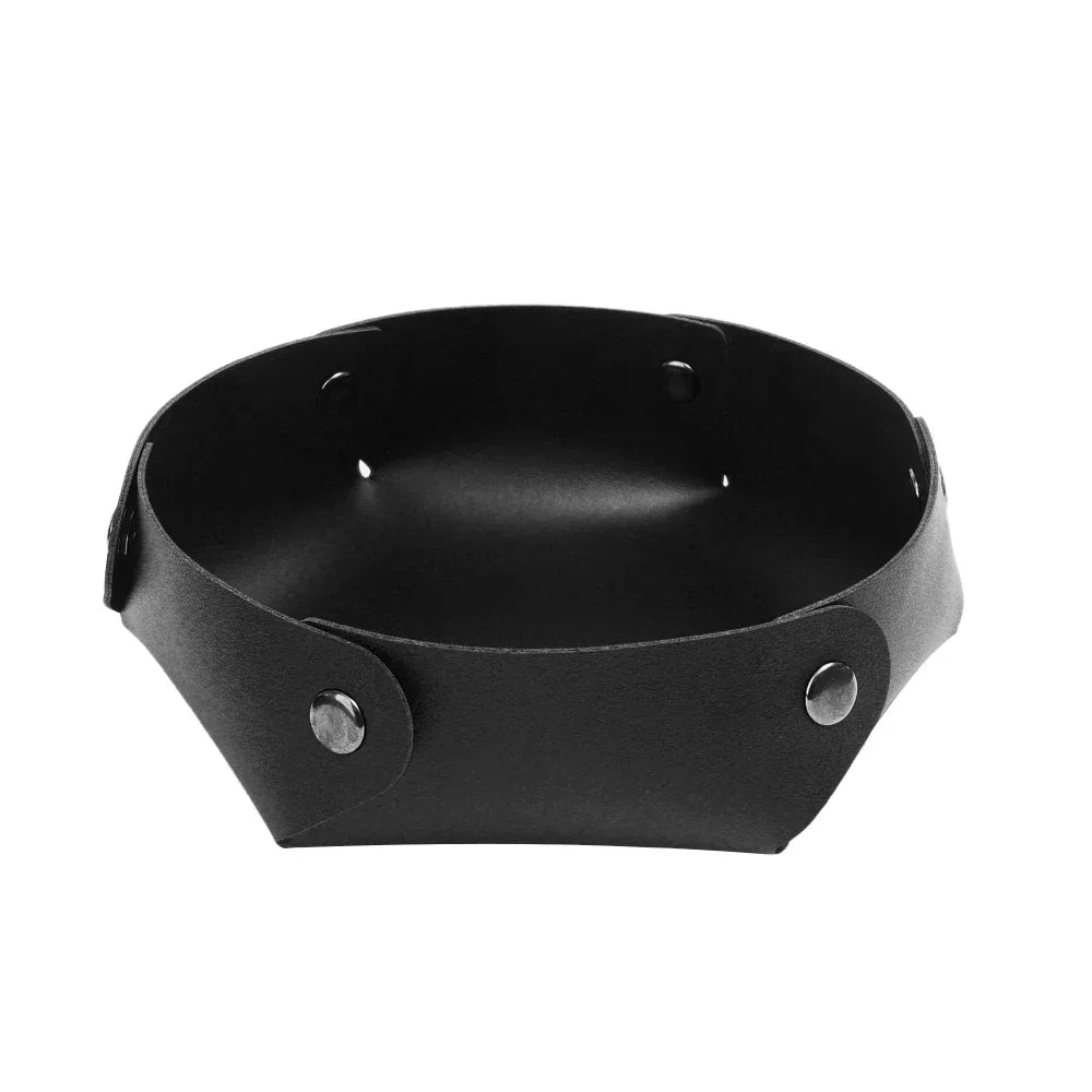 plateau en cuir pliable pour rangement et organisation - vue 8 sur 9