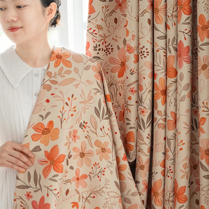 Rideau occultant floral style français pour chambre salon