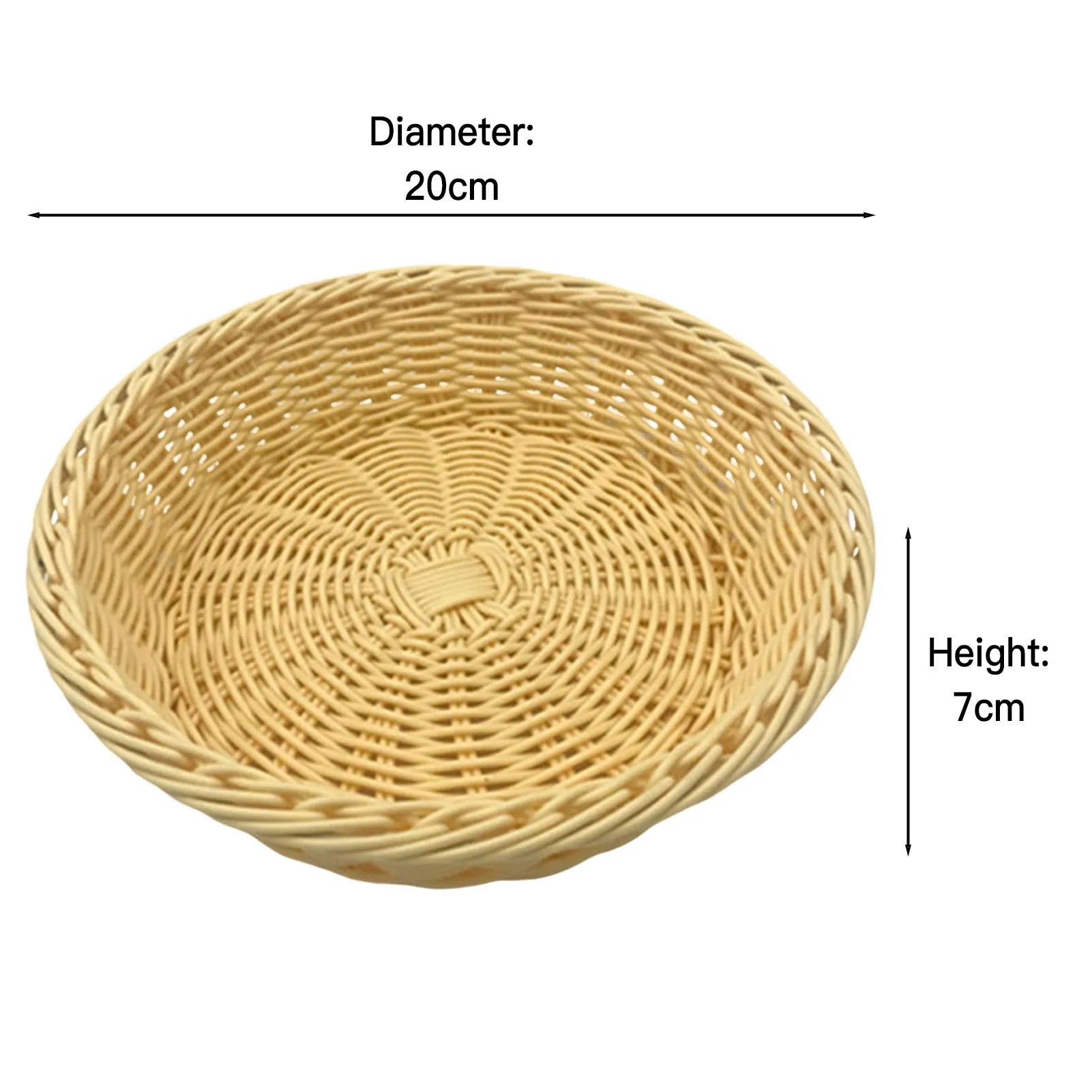 panier à fruits rond en rotin tissé à la main pour rangement alimentaire - vue 13 sur 17