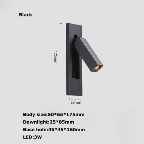 applique murale led rotative avec interrupteur pour lecture - vue 8 sur 21