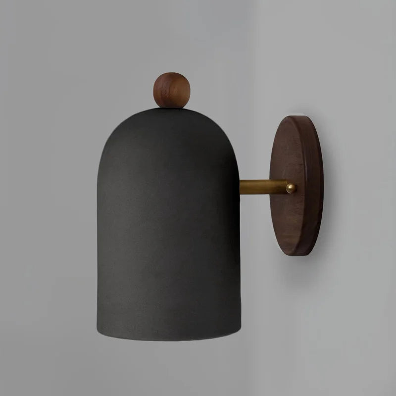Walnut Wood Iron, Simple Modern Wabi-sabi style, Wall Sconce for Bedroom, Bedside, Living, Dining Room, Corridor Aisle - vue 3 sur 10