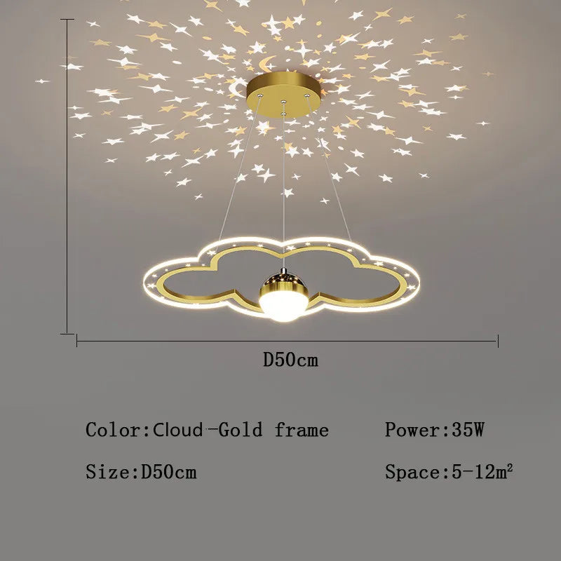 lustre étoile créatif lumineux pour chambre d'enfants - vue 13 sur 21