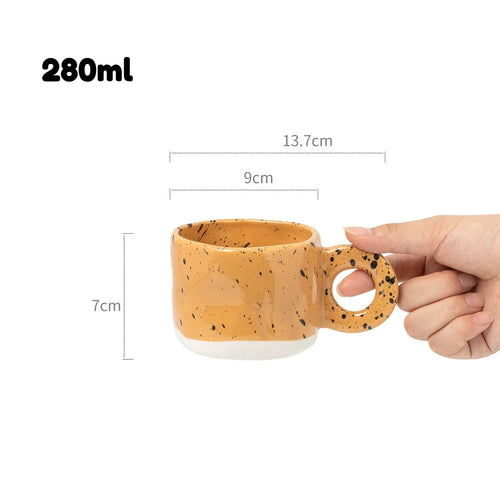 Mug ceramique motif encre eclaboussee style elegant 280ml