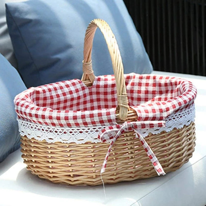 panier en osier ovale pour pique-nique mariage ou cadeau - vue 7 sur 7