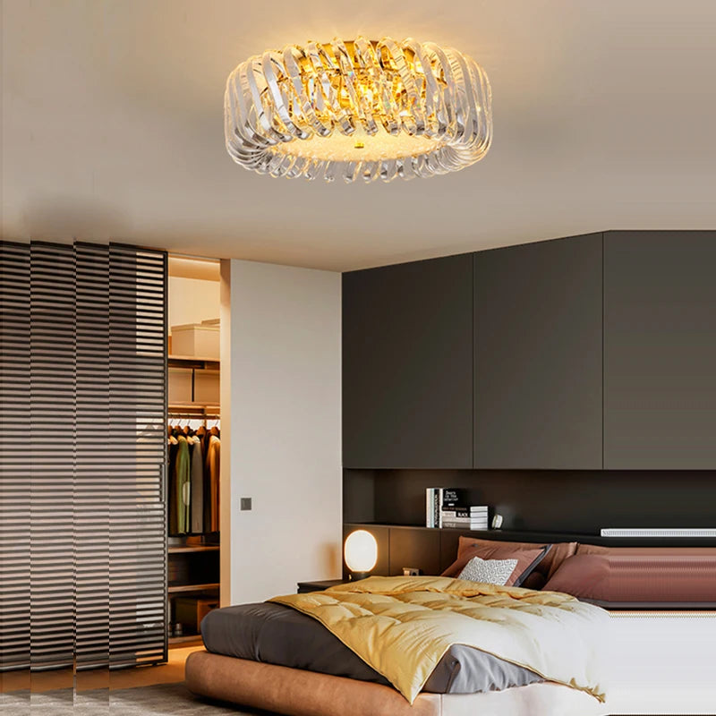 lustre à led en verre cristal art déco intensité variable nouvelle tendance - vue 7 sur 17