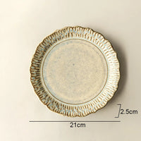 Assiettes plates ceramique relief retro style gastronomique