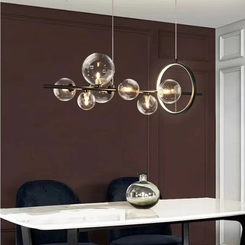 lustre en verre design nordique pour éclairage moderne décoratif - vue 5 sur 16