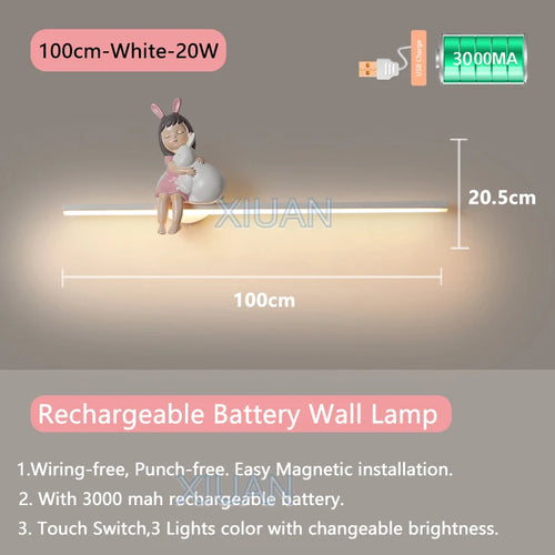 applique murale en forme de lapin pour décoration enfant - vue 13 sur 17