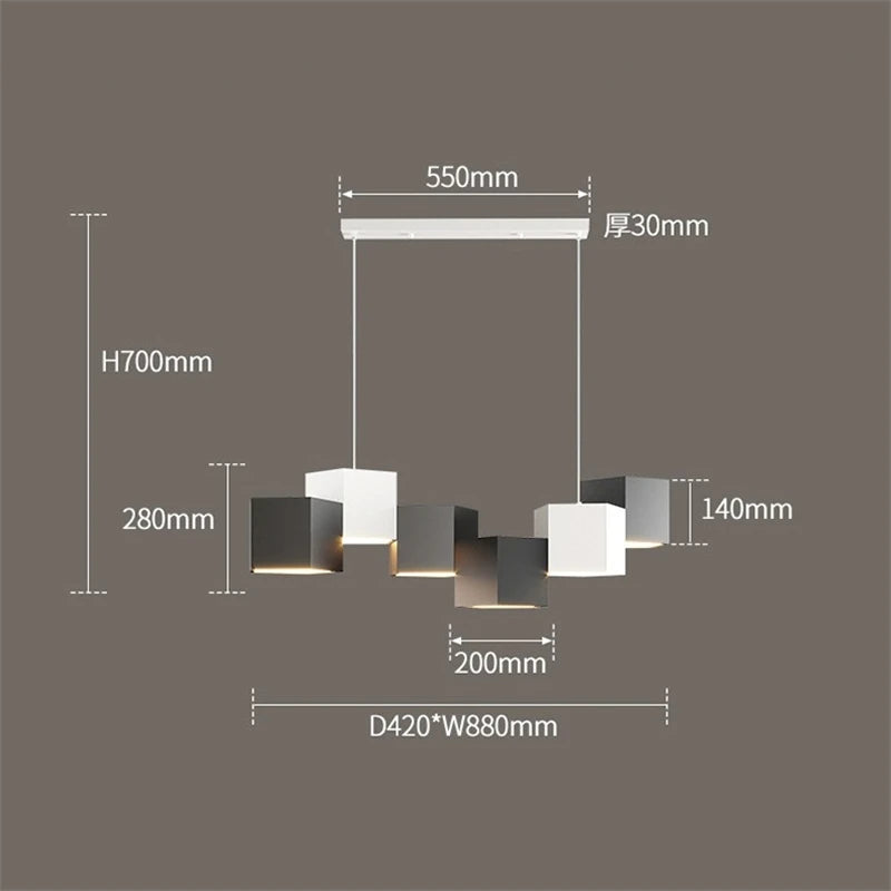 lustre moderne simple style nordique créatif prisme hexagonal éclairage intérieur - vue 6 sur 11
