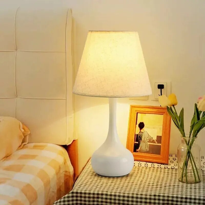 Lampes LED nordique modernes abat-jour en tissu