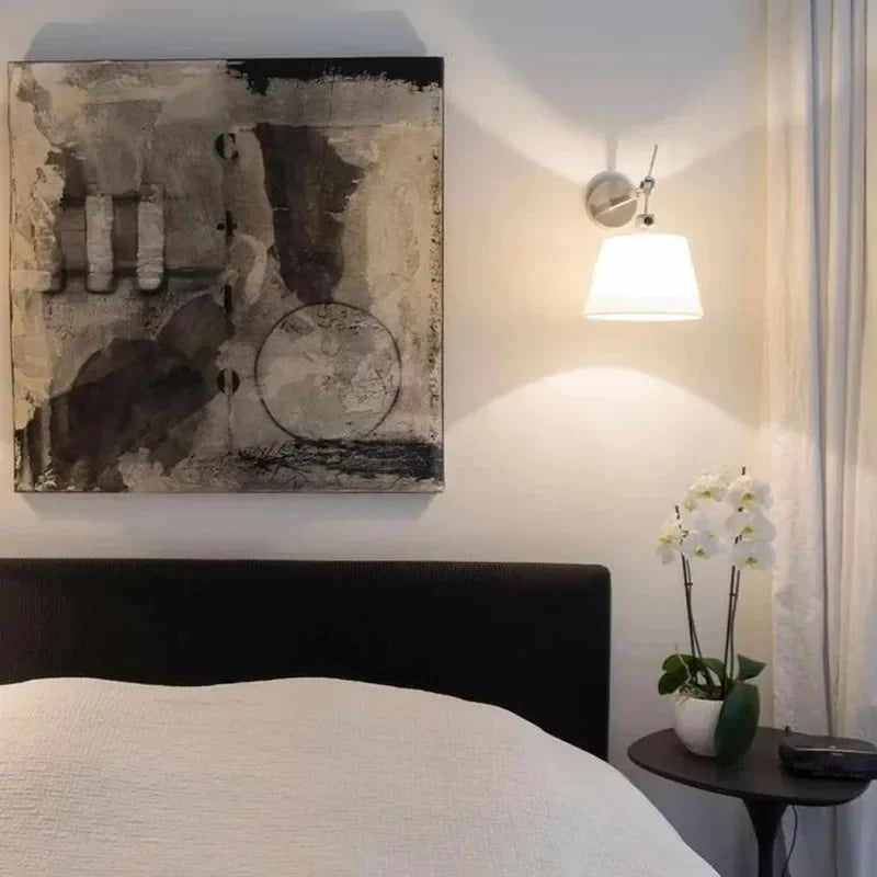 applique murale nordique en tissu design argenté avec support en acier inoxydable - vue 6 sur 11