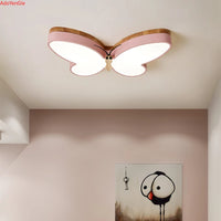 Moderne bois papillon plafonnier Led chambre garçons et filles bébé mignon enfants