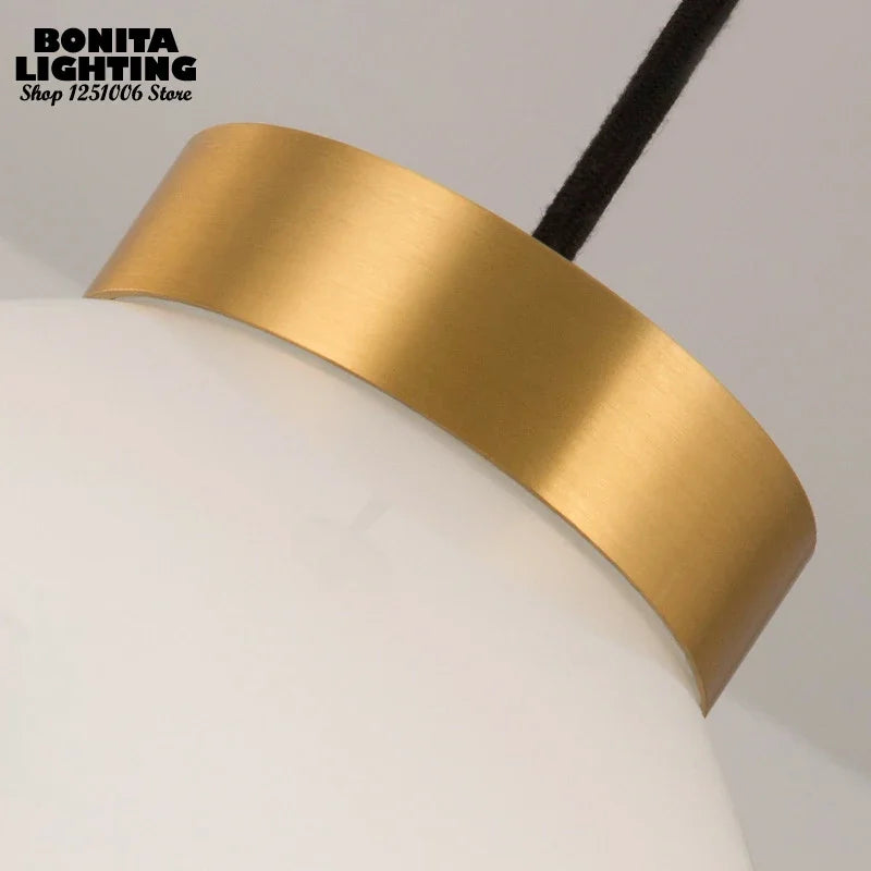 suspension moderne en verre à bulles translucides semi-givrées - vue 4 sur 6