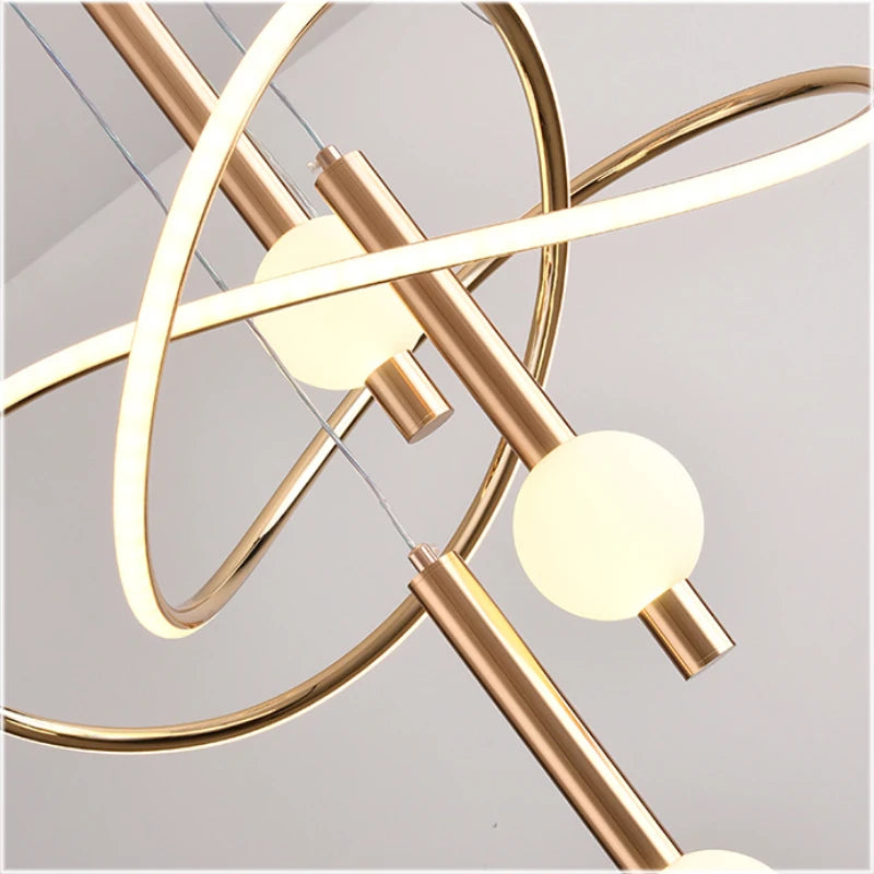 lustre moderne léger avec éclairage led pour intérieur - vue 6 sur 9