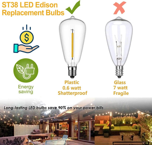 guirlande lumineuse led étanche pour décoration extérieure jardin et mariage - vue 9 sur 11
