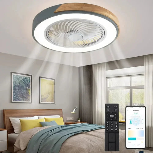 ventilateur plafond moderne pour enfants avec lumière led et télécommande - vue 2 sur 8