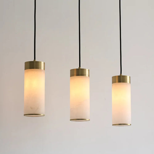 suspension rétro en cuivre avec abat-jour en marbre pour intérieur et jardin - vue 4 sur 9