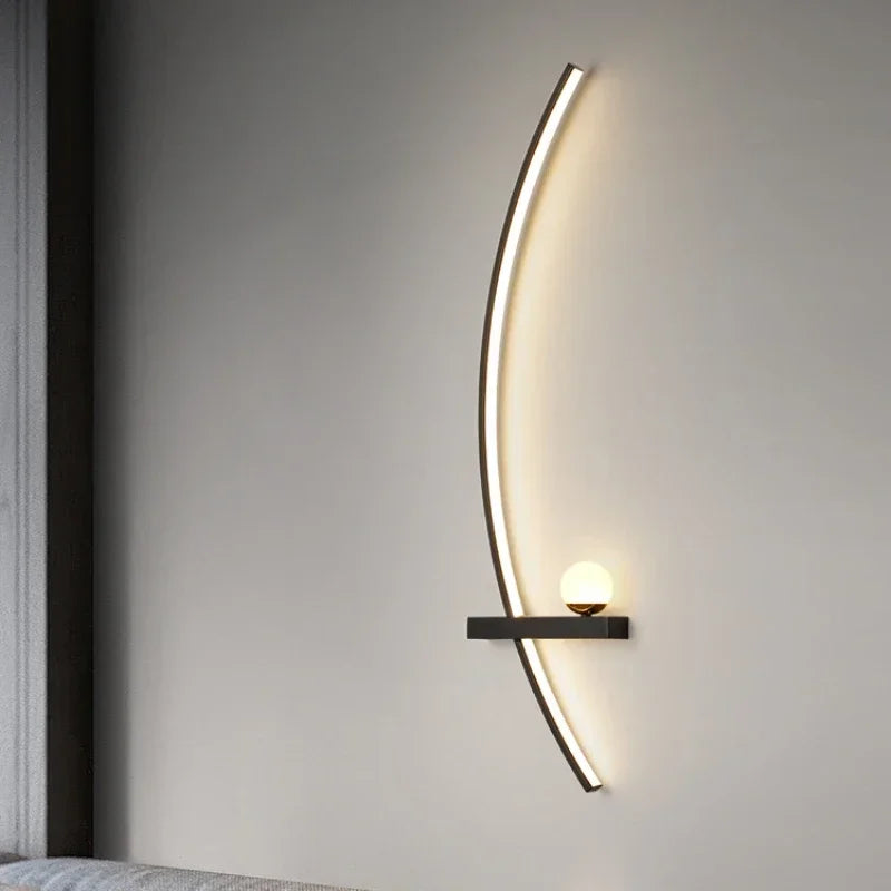 applique murale led nordique rayée pour décoration intérieure - vue 4 sur 17