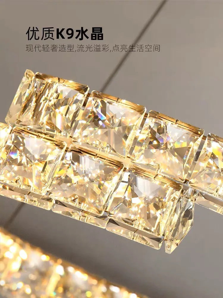 Modern Luxury K9 Crystal Led Chandelier In Dining Room, Nordic Living Room, Kitchen Lights, Bar, Bedroom Lighting Chandelier - vue 6 sur 13