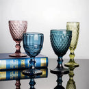 Verre à vin relief rétro verre épais design