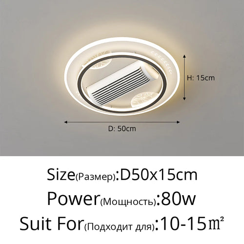 ventilateur de plafond sans feuilles avec éclairage moderne ultra-mince - vue 11 sur 12