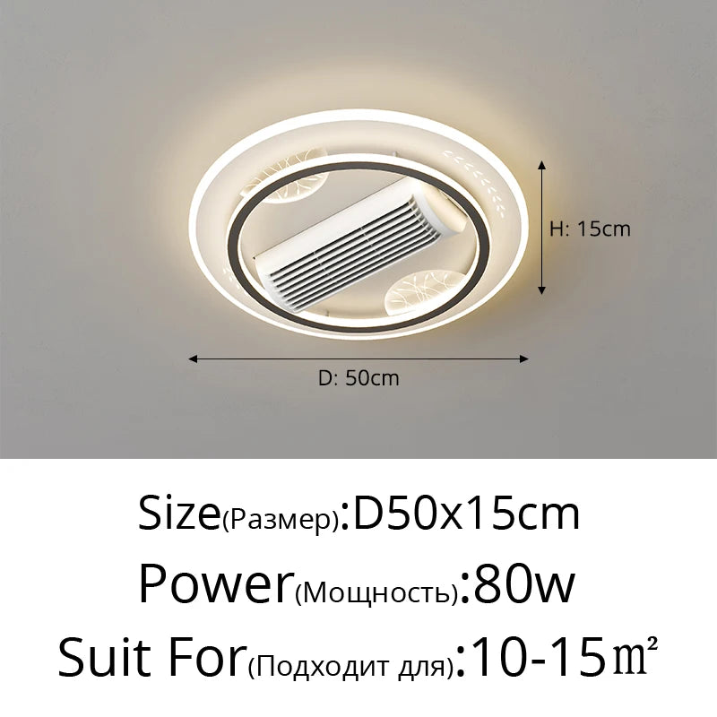 ventilateur de plafond sans feuilles avec éclairage moderne ultra-mince - vue 11 sur 12