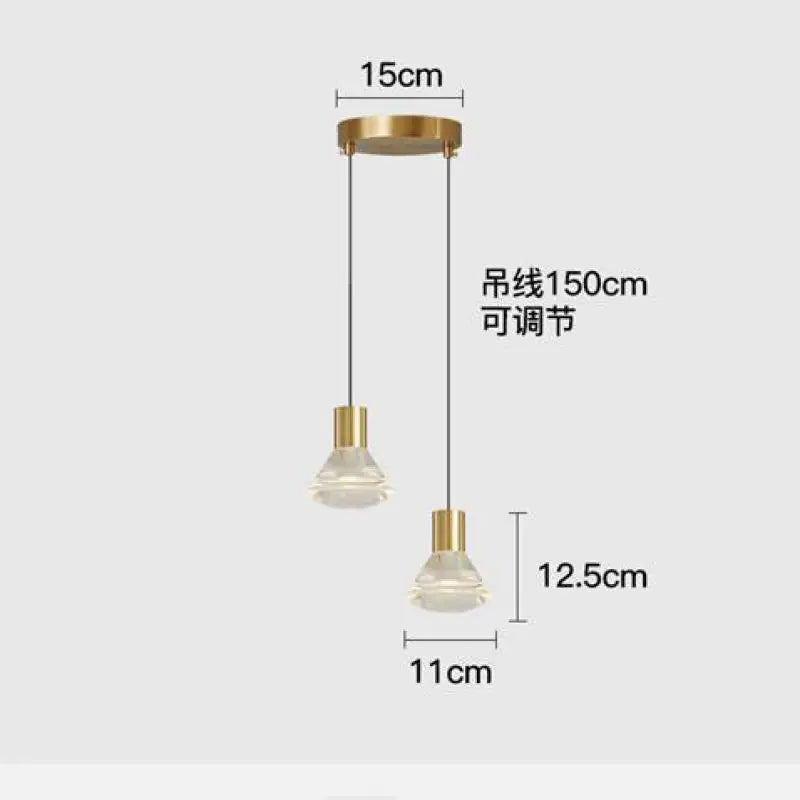 lustre en cuivre avec éclairage led moderne pour décoration intérieure - vue 10 sur 10