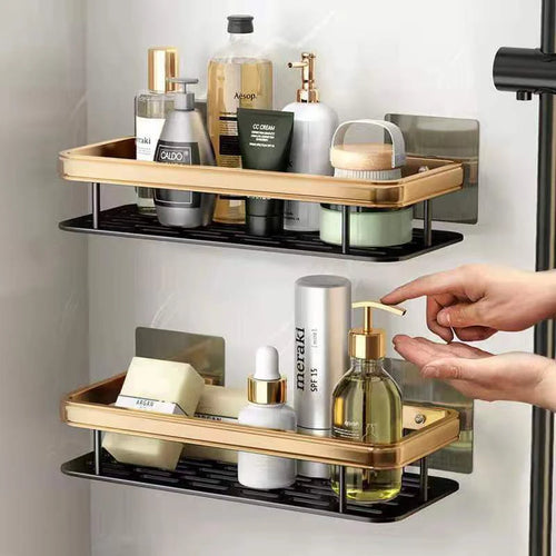 etagère murale de rangement sans perçage pour shampoing et maquillage