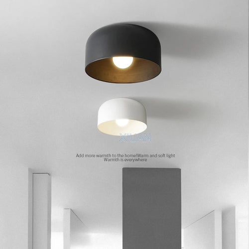 Lampes de plafond noires blanches modernes LED E27 plafonnier d'entrée pour balcon allée hôtel couloir éclairage lampes en fer en métal 220 V - vue 2 sur 8