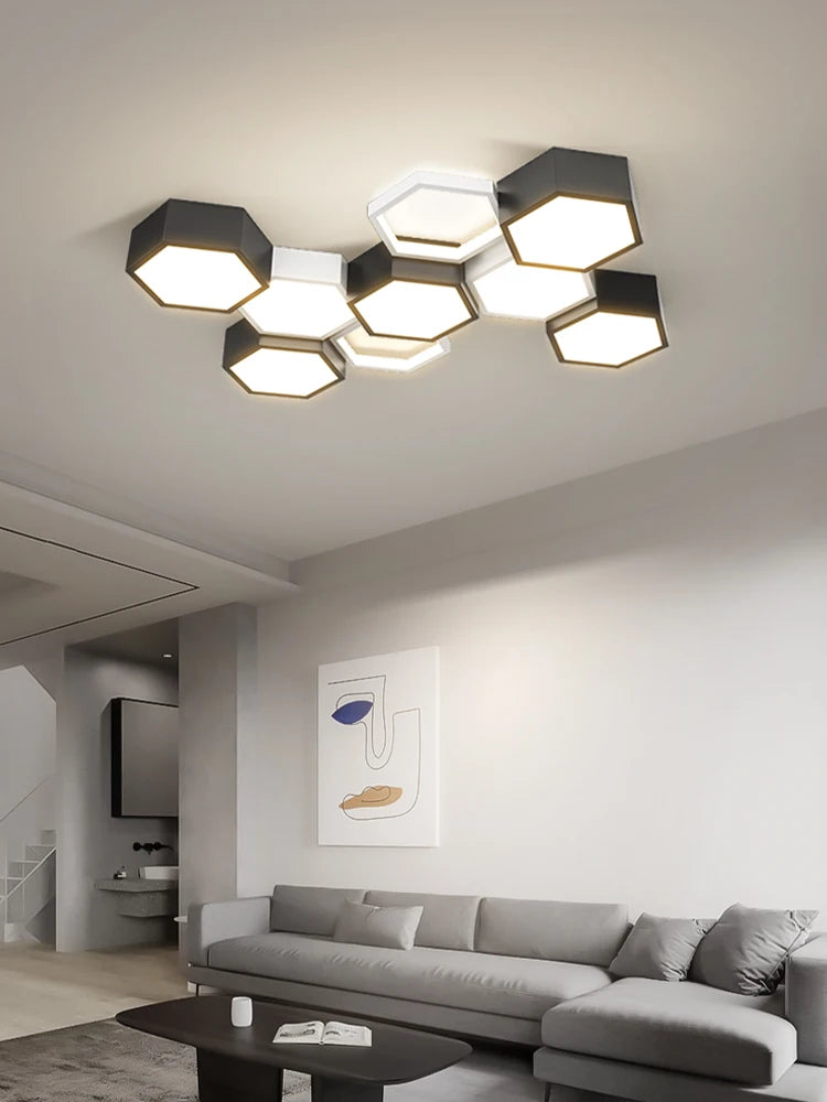 plafonnier design en nid dabeille pour intérieur créatif - vue 4 sur 18