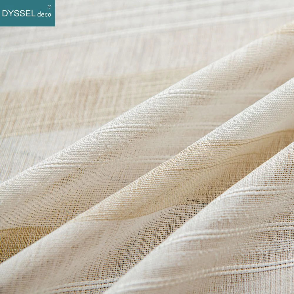Voilage rideau rayé style moderne pour salon chambre - vue 4 sur 6