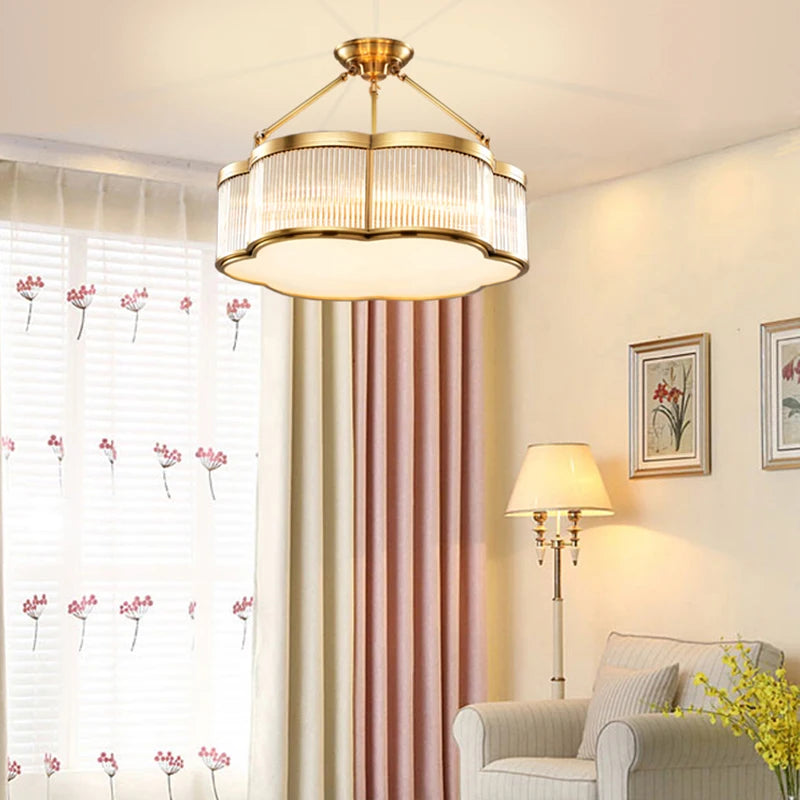 Suspension ou plafonnier en verre de cuivre E27 lampe à LED montée au plafond pour salon allée chambre Lampara luminaire intérieur