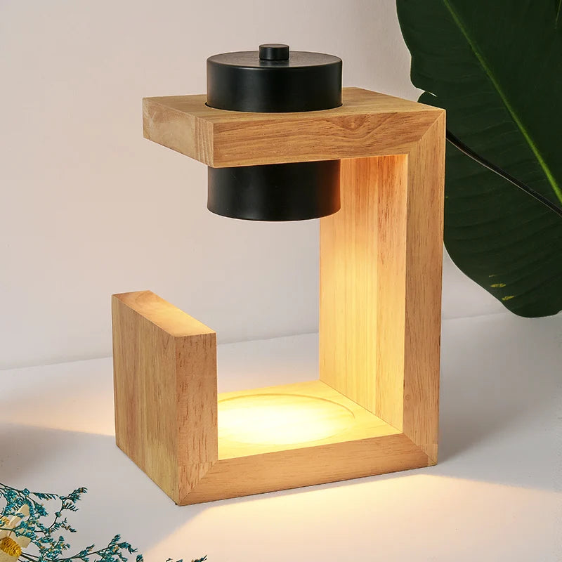 lampe chauffe-bougie aromathérapie bois nordique 110/230V éclairage intérieur