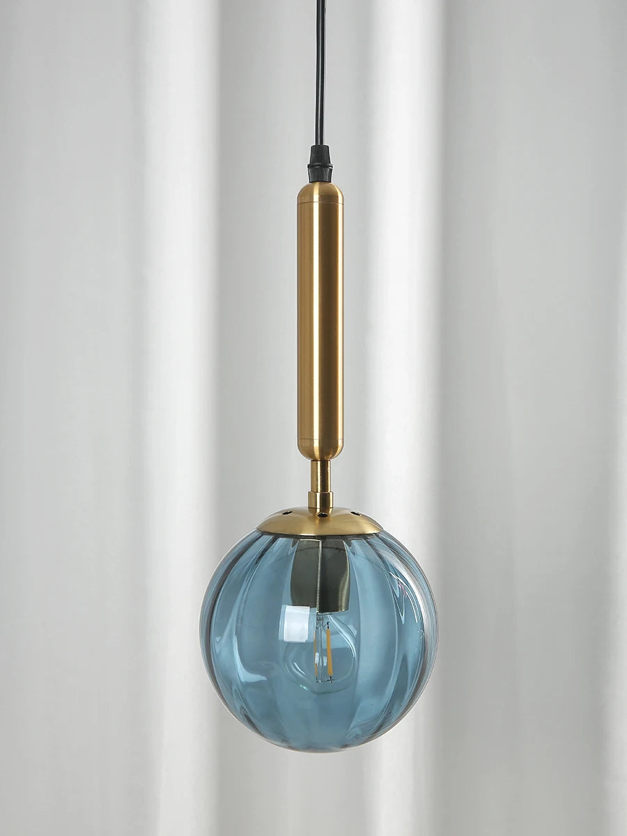 lustre led vintage en boule de verre pour décoration moderne