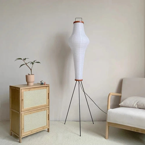 lampadaire en papier de riz design japonais pour intérieur moderne - vue 3 sur 7