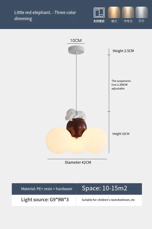 lustre créatif dessin animé ours ballon pour enfants - vue 13 sur 16