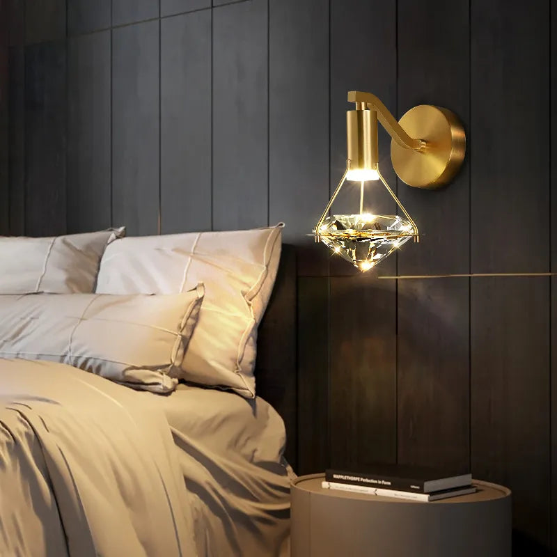 applique murale cuivre luxe minimaliste chambre lampe chevet 5w chaud