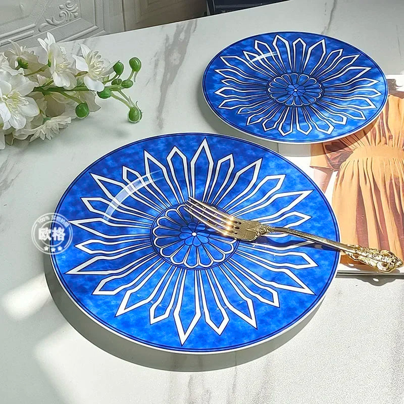 assiette europeenne luxueuse motif sceau pour teatime dimsum