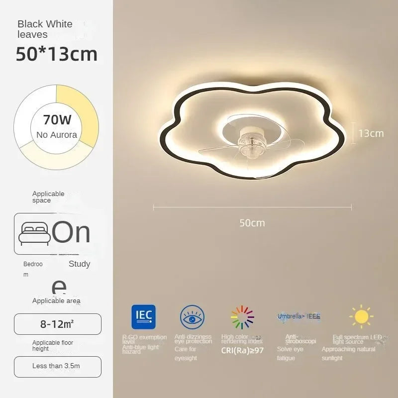 ventilateur de plafond moderne avec lumière led intégrée - vue 4 sur 8