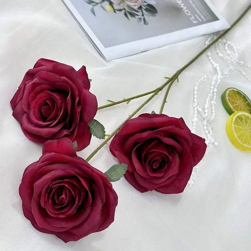 branches de roses artificielles en soie pour décoration élégante - vue 24 sur 40