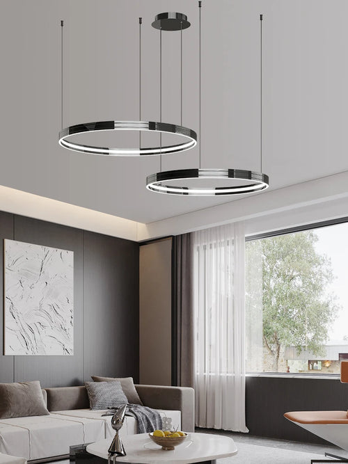 lustre moderne en métal pour éclairage intérieur élégant - vue 3 sur 16
