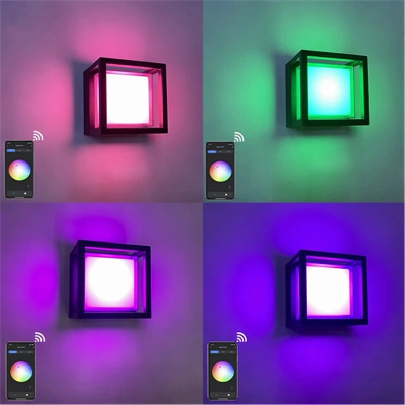 applique murale led intelligente extérieure connectée étanche pour jardin - vue 6 sur 9