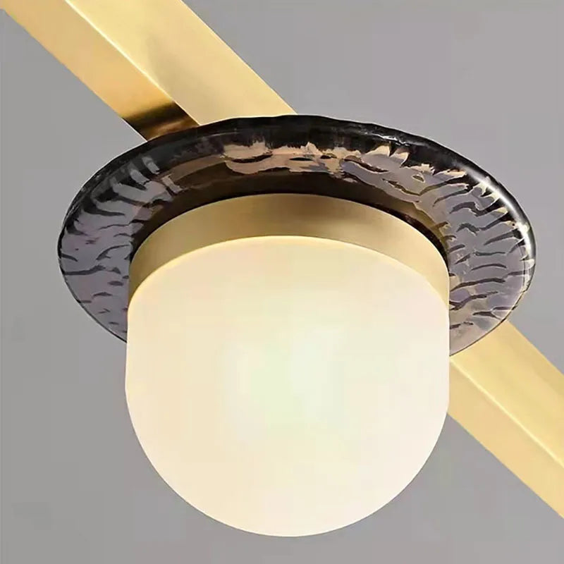 lustre led 	 style art déco suspension en verre