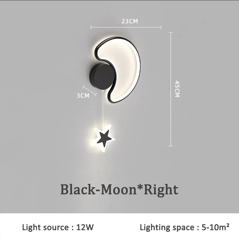 applique murale créative étoiles lune et nuages pour enfants - vue 11 sur 16
