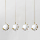 suspension nordique en métal et verre avec boule led décorative