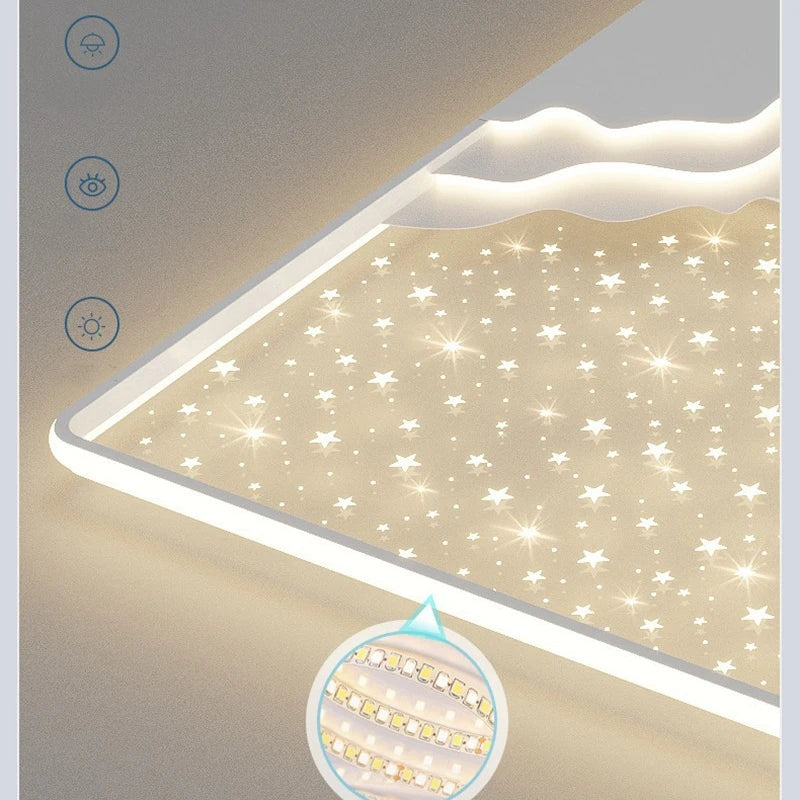 Nouveau luxe salon plafonnier moderne Intelligent LED décoration intérieure lampes créatif ciel étoilé chambre salle à manger lustre