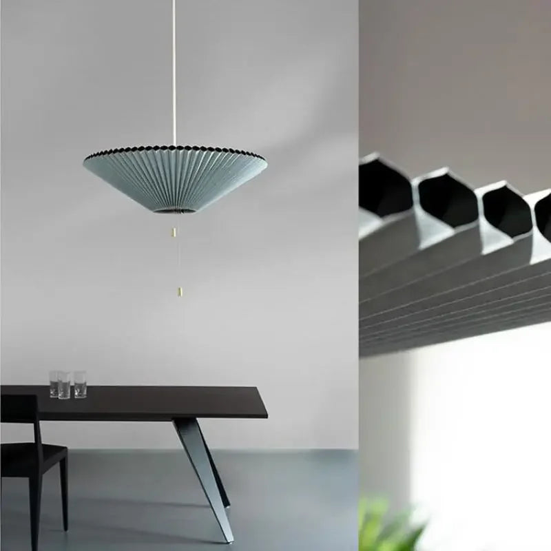 Suspension Art Design plissé déformé tissu parapluie lustres décor à la maison LED d'éclairage pour chambre salon salle à manger