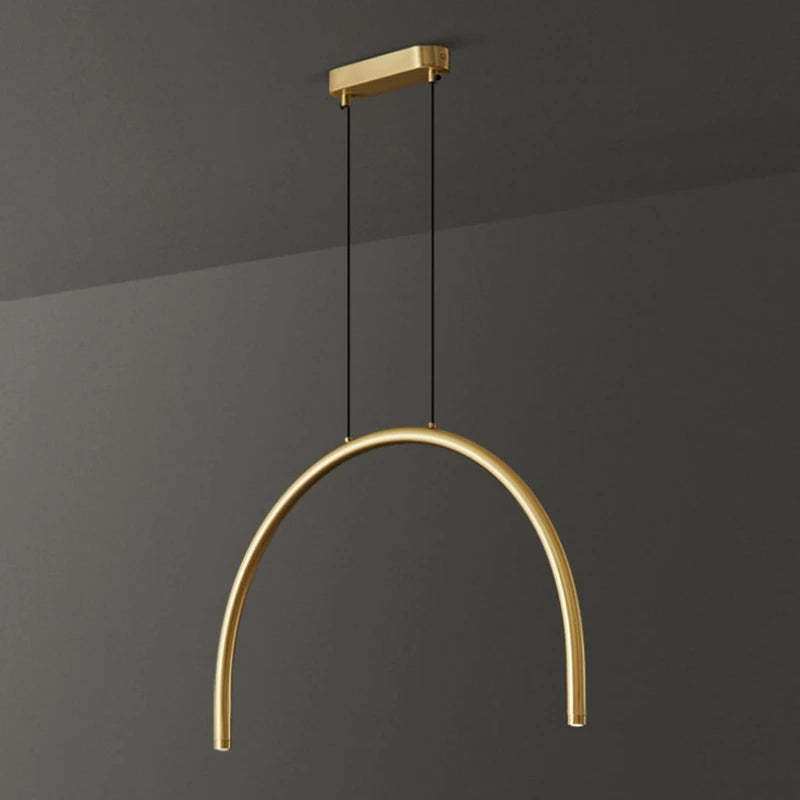 lampe suspendue moderne en laiton noir doré avec leds réglables